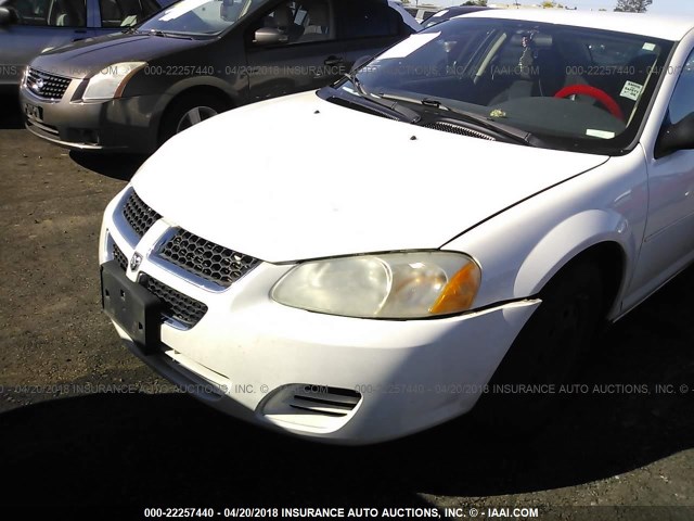 1B3EL46X76N175951 - 2006 DODGE STRATUS SXT WHITE photo 6