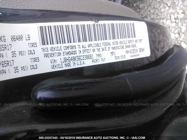 1J8HG48K56C238681 - 2006 JEEP COMMANDER 锡色 照片 9