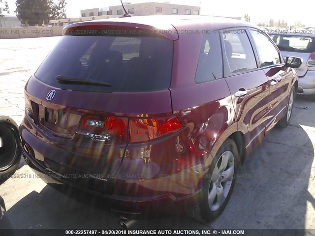 5J8TB18548A005044 - 2008 ACURA RDX TECHNOLOGY BURGUNDY photo 4