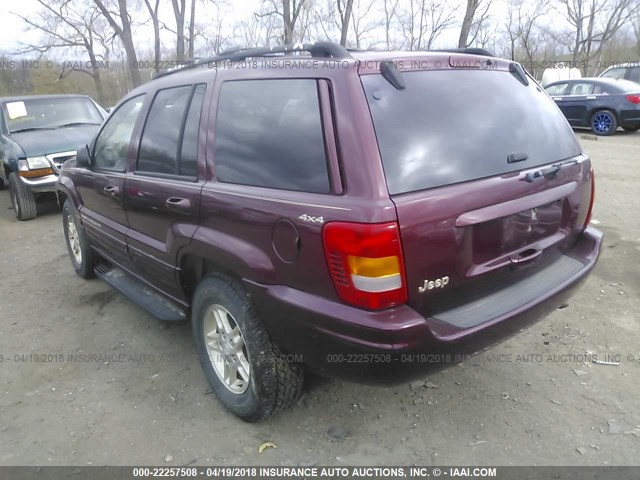 1J4GW68S2XC666690 - 1999 JEEP GRAND CHEROKEE LIMITED MAROON photo 3