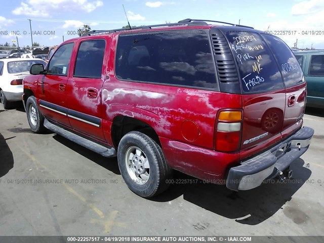 3GNEC16T71G161325 - 2001 CHEVROLET SUBURBAN C1500 RED photo 3