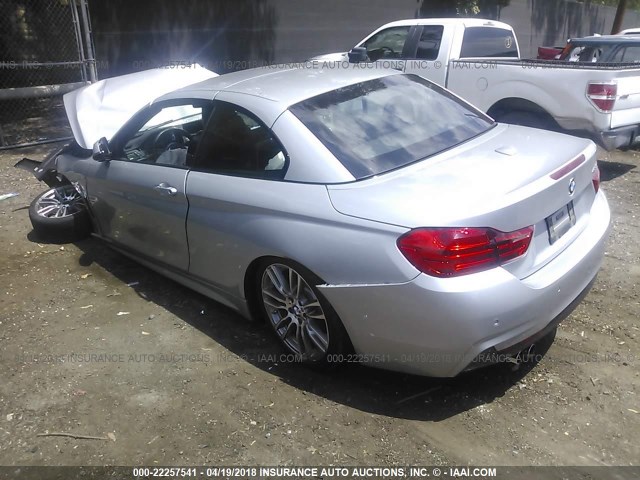 WBA3V7C58FP772998 - 2015 BMW 428 I/SULEV SILVER photo 3