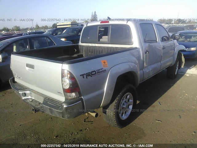 3TMLU4EN6CM089698 - 2012 TOYOTA TACOMA DOUBLE CAB SILVER photo 4