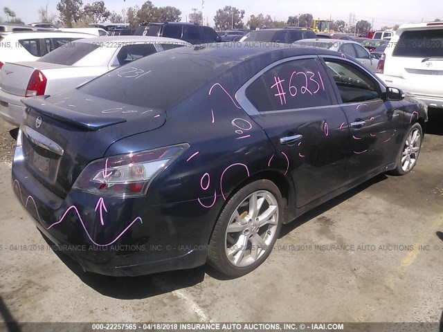 1N4AA5AP1CC842980 - 2012 NISSAN MAXIMA S/SV Dark Blue photo 4