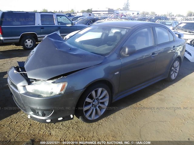 JA3AU86UX8U007817 - 2008 MITSUBISHI LANCER GTS GRAY photo 2