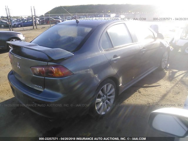 JA3AU86UX8U007817 - 2008 MITSUBISHI LANCER GTS GRAY photo 4