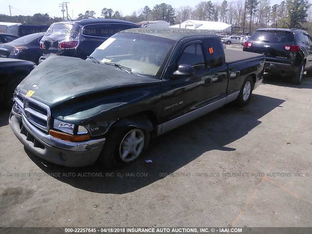 1B7GL22Y1WS612791 - 1998 DODGE DAKOTA GREEN photo 2