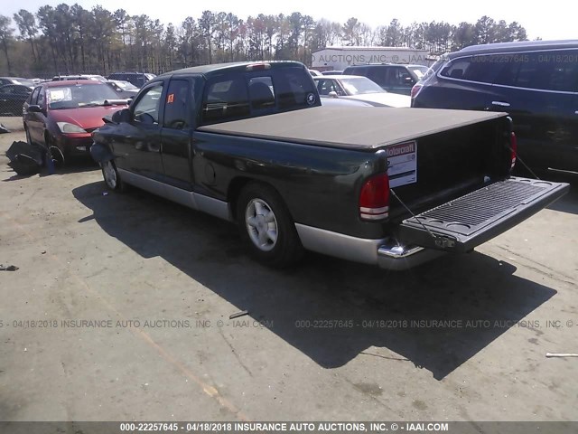 1B7GL22Y1WS612791 - 1998 DODGE DAKOTA GREEN photo 3