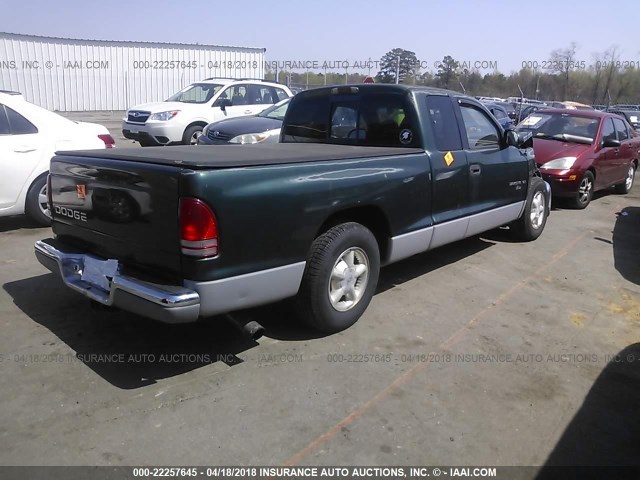 1B7GL22Y1WS612791 - 1998 DODGE DAKOTA GREEN photo 4