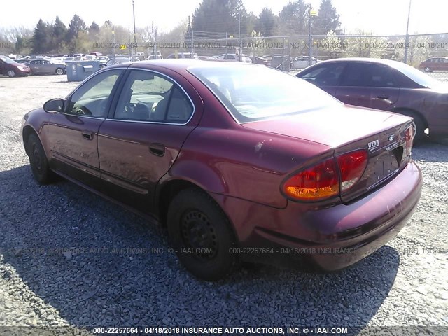 1G3NK52T9YC384021 - 2000 OLDSMOBILE ALERO GX RED photo 3