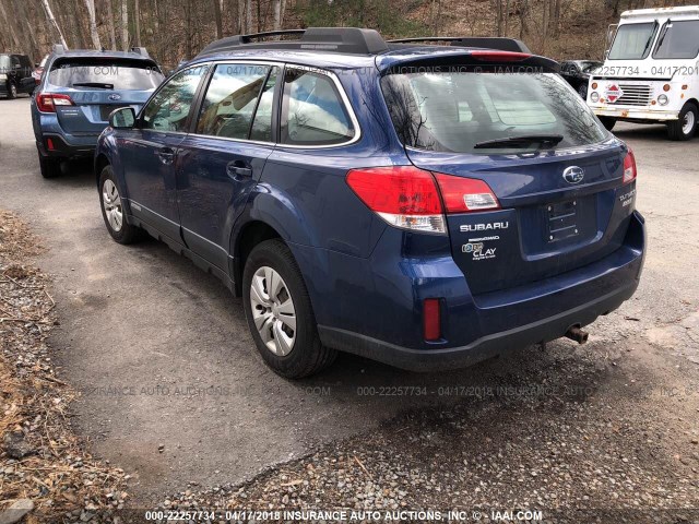 4S4BRBAC6B3311707 - 2011 SUBARU OUTBACK 2.5I BLUE photo 3