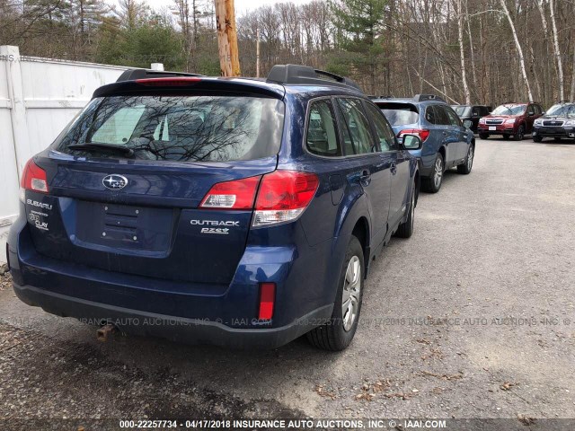 4S4BRBAC6B3311707 - 2011 SUBARU OUTBACK 2.5I BLUE photo 4