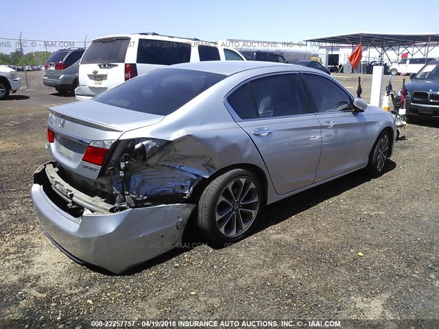 1HGCR2F5XDA251157 - 2013 HONDA ACCORD SPORT SILVER photo 4