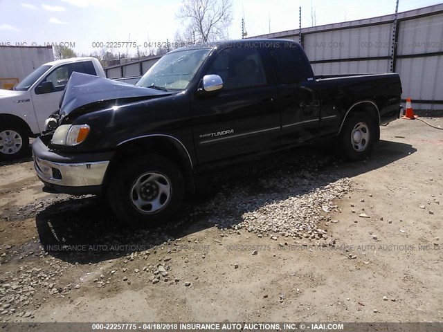 5TBRN34102S327021 - 2002 TOYOTA TUNDRA ACCESS CAB SR5 BLACK photo 2