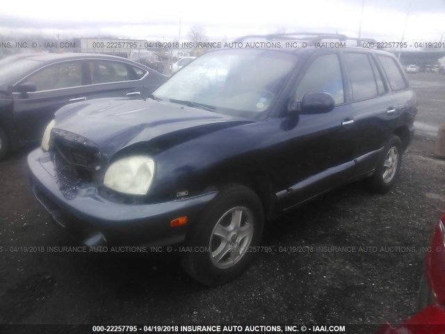 KM8SC73E14U834966 - 2004 HYUNDAI SANTA FE GLS/LX Dark Blue photo 2