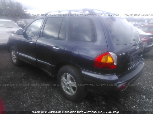 KM8SC73E14U834966 - 2004 HYUNDAI SANTA FE GLS/LX Dark Blue photo 3