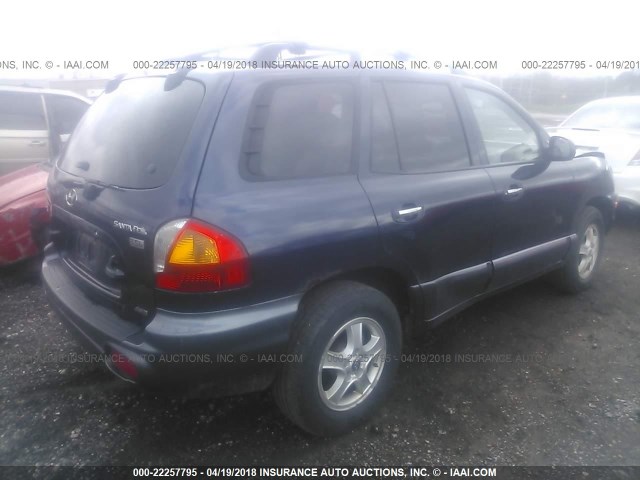 KM8SC73E14U834966 - 2004 HYUNDAI SANTA FE GLS/LX Dark Blue photo 4