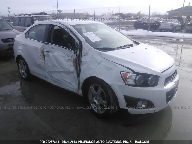 1G1JE5SBXE4216514 - 2014 CHEVROLET SONIC LTZ WHITE photo 1