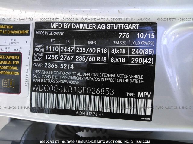 WDC0G4KB1GF026853 - 2016 MERCEDES-BENZ GLC 300 4MATIC SILVER photo 9