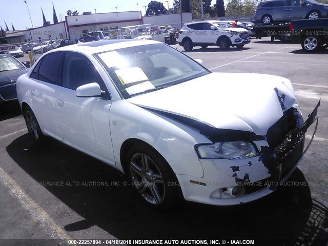 WAUAF78E78A069752 - 2008 AUDI A4 2.0T WHITE photo 1