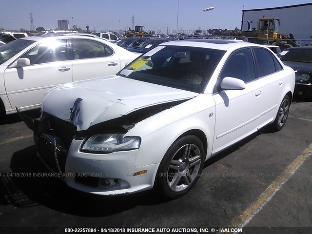 WAUAF78E78A069752 - 2008 AUDI A4 2.0T WHITE photo 2