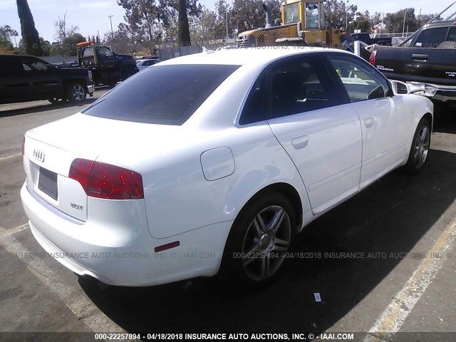 WAUAF78E78A069752 - 2008 AUDI A4 2.0T WHITE photo 4