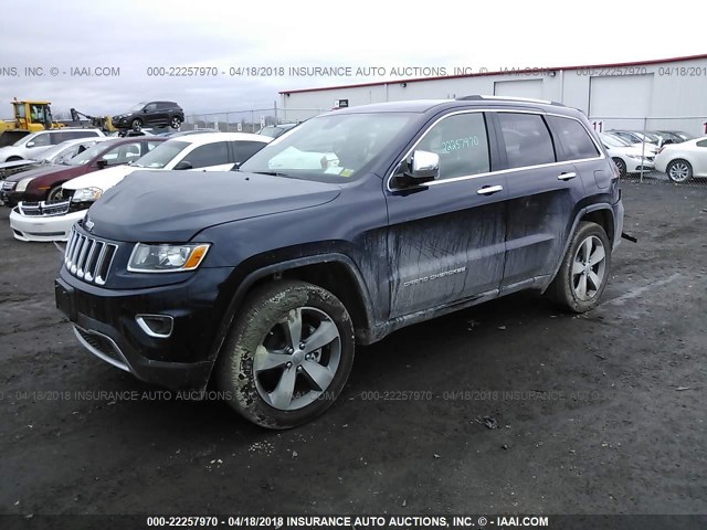 1C4RJFBG3GC452227 - 2016 JEEP GRAND CHEROKEE LIMITED Dark Blue photo 2