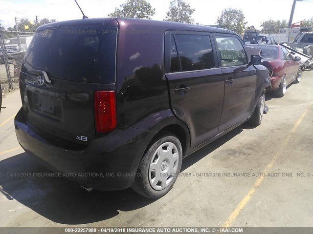 JTLKE50E381006453 - 2008 TOYOTA SCION XB ბურგუნდია ფოტო 4