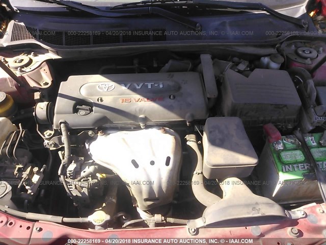 4T1BE46K07U174661 - 2007 TOYOTA CAMRY NEW GENERAT CE/LE/XLE/SE RED photo 10
