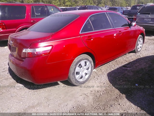4T1BE46K07U174661 - 2007 TOYOTA CAMRY NEW GENERAT CE/LE/XLE/SE RED photo 4
