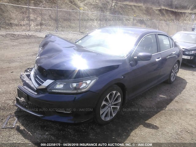 1HGCR2F57DA005456 - 2013 HONDA ACCORD SPORT 蓝色 照片 2
