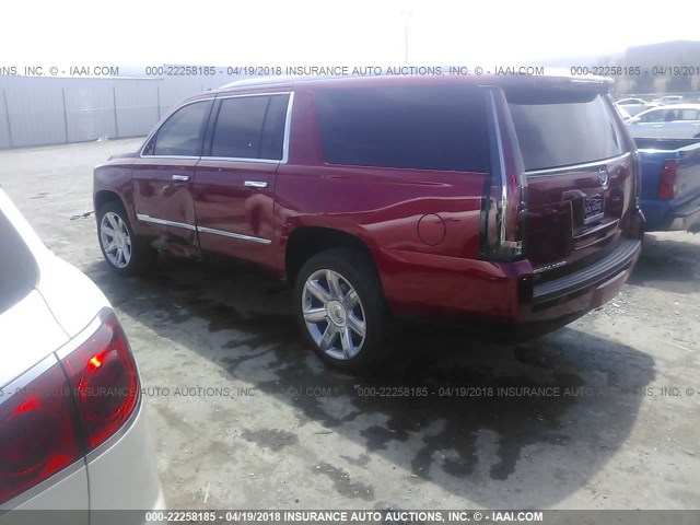 1GYS3HKJ5FR287113 - 2015 CADILLAC ESCALADE ESV LUXURY RED photo 3