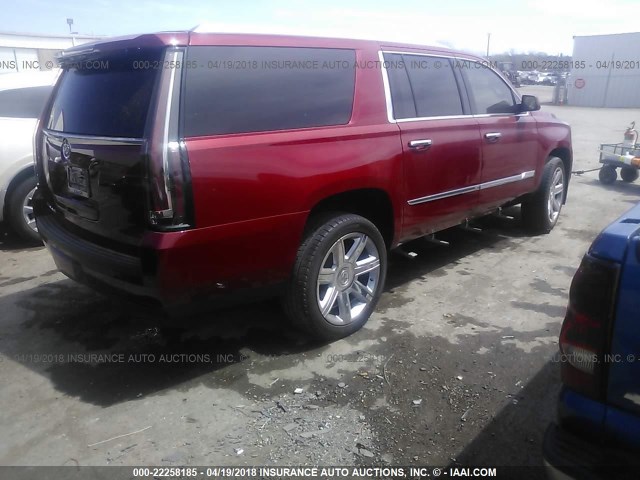 1GYS3HKJ5FR287113 - 2015 CADILLAC ESCALADE ESV LUXURY RED photo 4