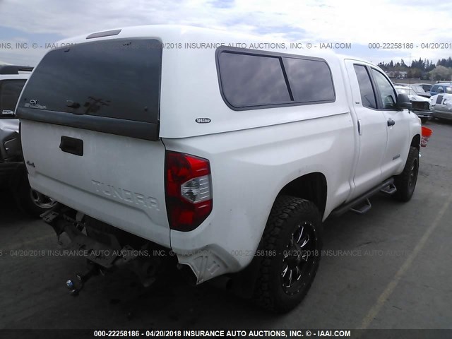 5TFUM5F18EX052199 - 2014 TOYOTA TUNDRA DOUBLE CAB SR/SR5 WHITE photo 4