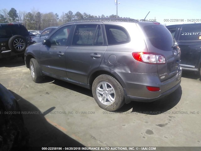 5XYZGDAB3CG093332 - 2012 HYUNDAI SANTA FE GLS GRAY photo 3