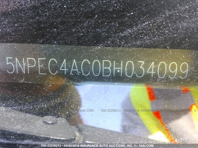 5NPEC4AC0BH034099 - 2011 HYUNDAI SONATA SE/LIMITED GRAY photo 9