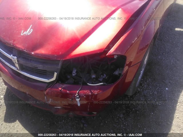 1B3LC56R88N121544 - 2008 DODGE AVENGER SXT RED photo 6