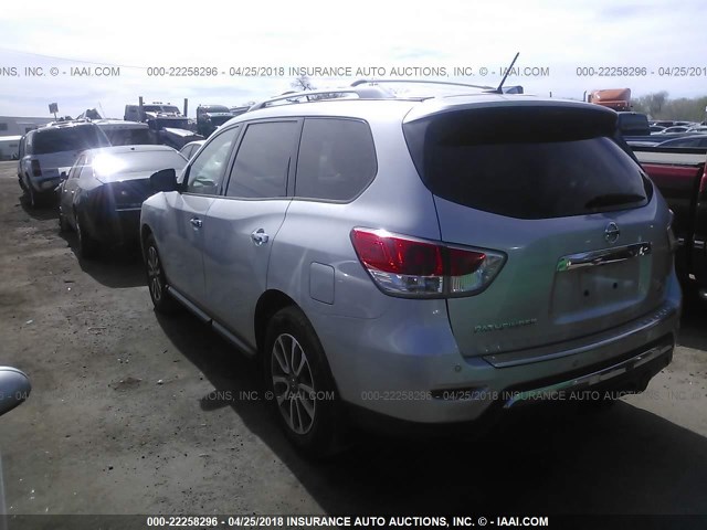 5N1AR2MM4FC665621 - 2015 NISSAN PATHFINDER S/SV/SL/PLATINUM 银色 照片 3