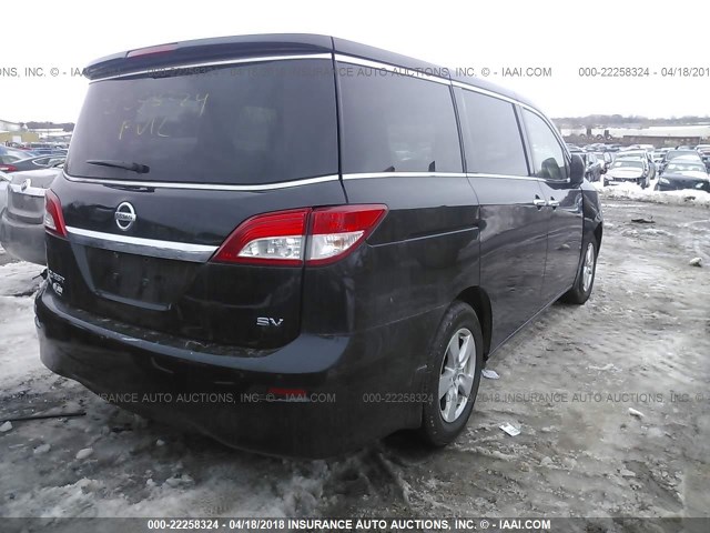 JN8AE2KP8C9050967 - 2012 NISSAN QUEST S/SV/SL/LE BLACK photo 4