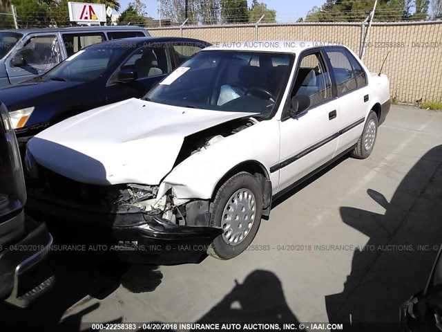 1HGCB7641NA103277 - 1992 HONDA ACCORD DX WHITE photo 2