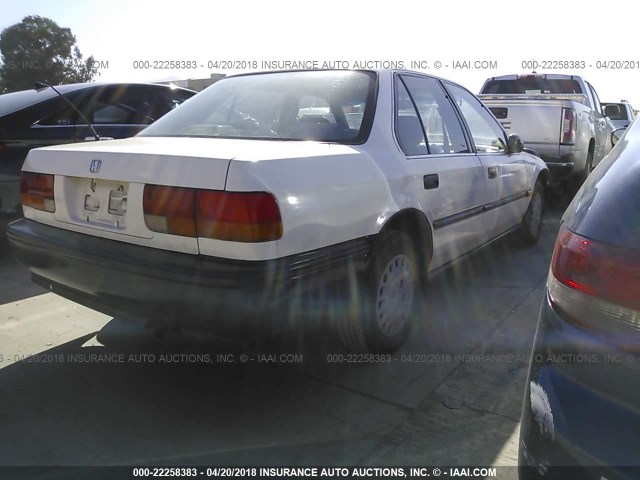 1HGCB7641NA103277 - 1992 HONDA ACCORD DX WHITE photo 4