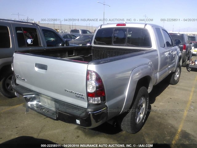 5TETX62N79Z609751 - 2009 TOYOTA TACOMA PRERUNNER ACCESS CAB SILVER photo 4