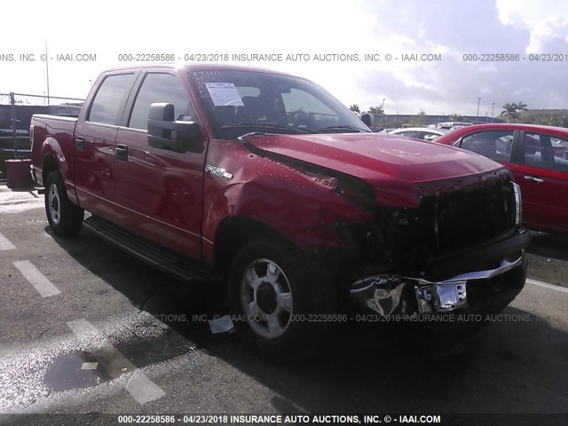 1FTEW1CM9DKE26692 - 2013 FORD F150 SUPERCREW RED photo 1
