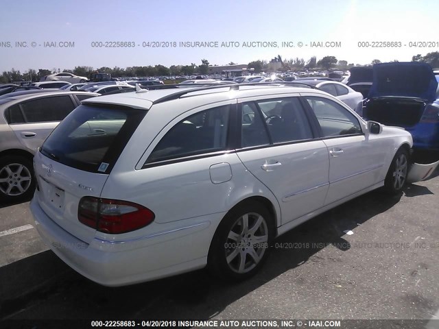 WDBUH87X57X216065 - 2007 MERCEDES-BENZ E 350 4MATIC WAGON WHITE photo 4