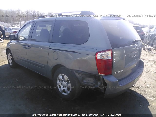 KNDMB233X86257740 - 2008 KIA SEDONA EX/LX GRAY photo 3