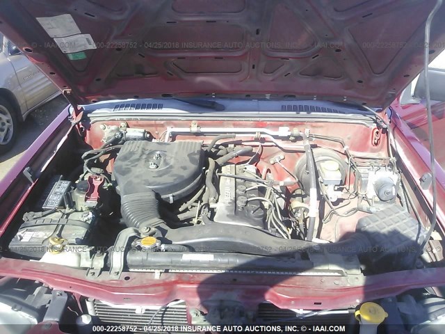 1N6DD26TX3C400036 - 2003 NISSAN FRONTIER KING CAB XE RED photo 10