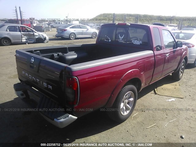 1N6DD26TX3C400036 - 2003 NISSAN FRONTIER KING CAB XE RED photo 4