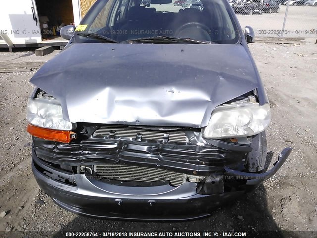 KL1TD66617B780743 - 2007 CHEVROLET AVEO LS SILVER photo 6