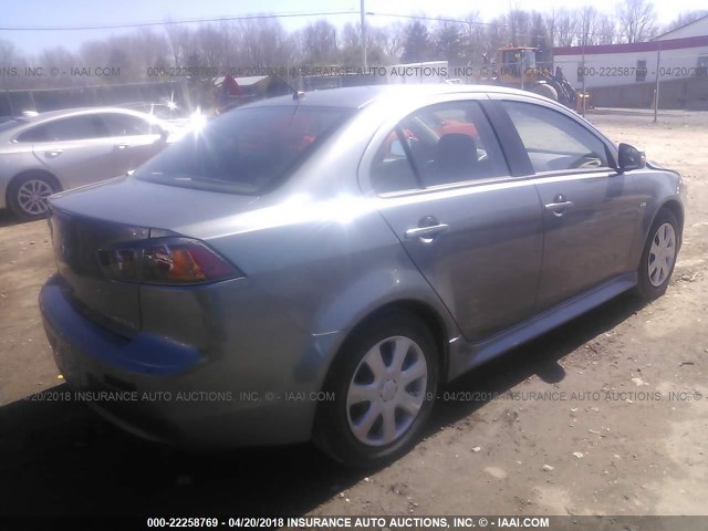 JA32U2FUXFU009758 - 2015 MITSUBISHI LANCER ES GRAY photo 4