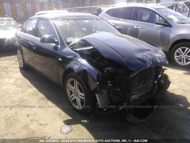 WAUDF78E28A090635 - 2008 AUDI A4 2.0T QUATTRO BLUE photo 1